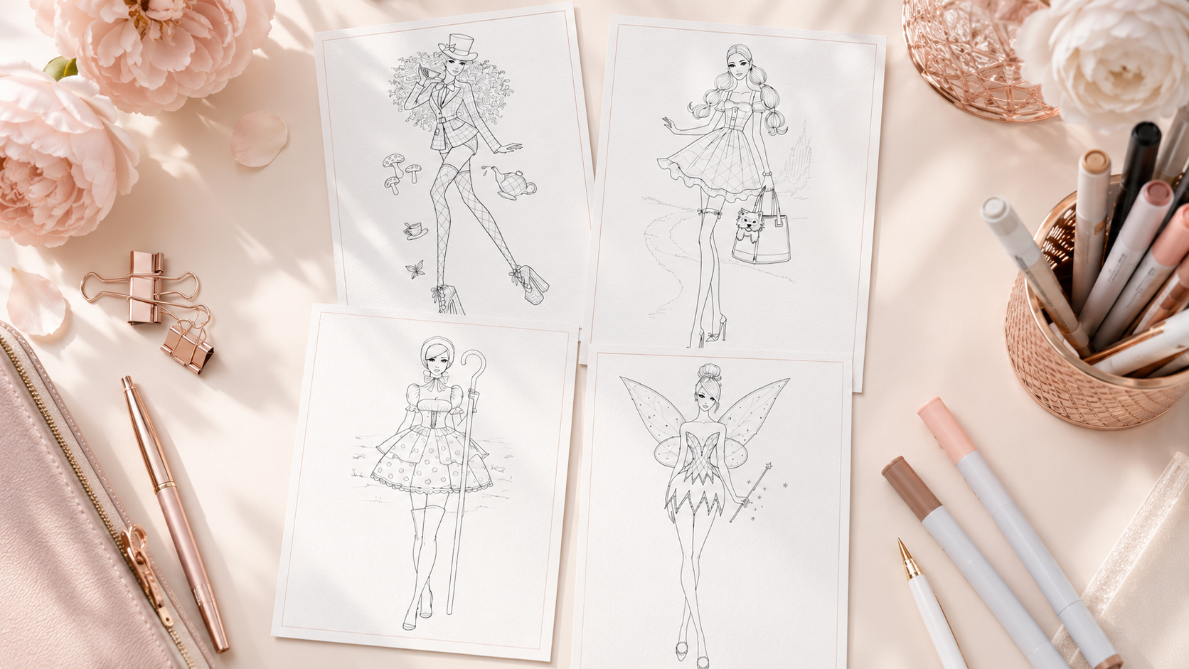 Printable Coloring Pages for Adults That Feel Stylish, Chic & Creative