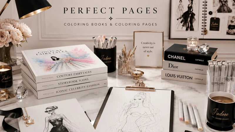 Digital Fashion Coloring Books & Pages from The Jadore Studio