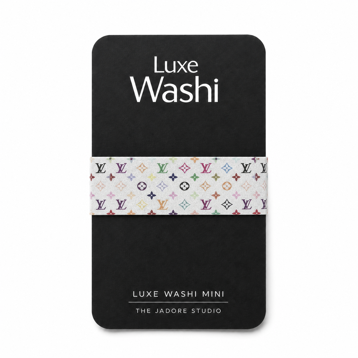 Luxe Washi Mini — White Multicolor Monogram