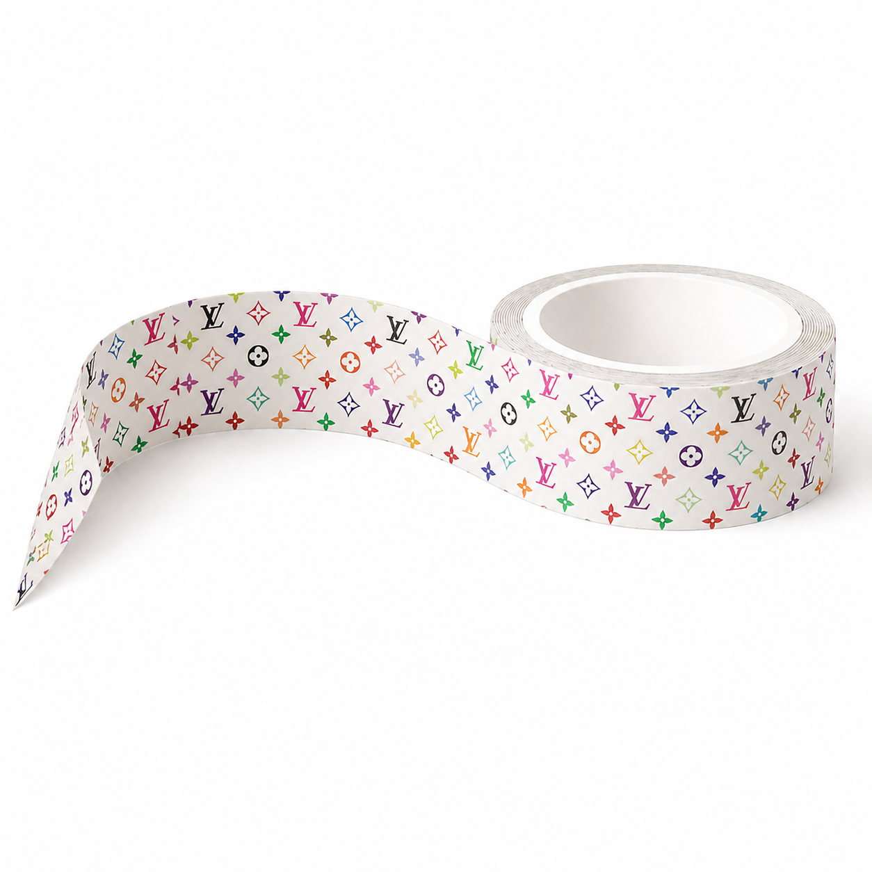 Luxe Washi Tape — White Multicolor Monogram